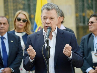 Le président colombien Juan Manuel Santos à Bogota, le 11 mars 20018 - Raul ARBOLEDA [AFP]