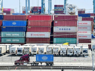 Des conteneurs en provenance de Chine, le 23 août 2019 au port de Long Beach, en Californie - Frederic J. BROWN [AFP/Archives]