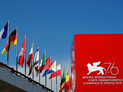 Le panneau de la 76e Mostra de Venise, le 27 août 2019 - Alberto PIZZOLI [AFP]